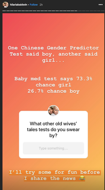 Hilaria Baldwin Uses babyMed Gender Predictor Test