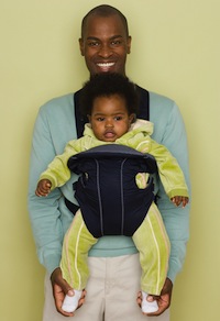 Father and baby in sling
