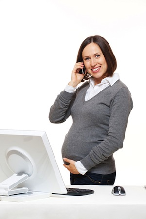 Pregnant woman on phone