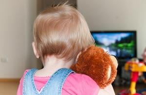 Baby watching television