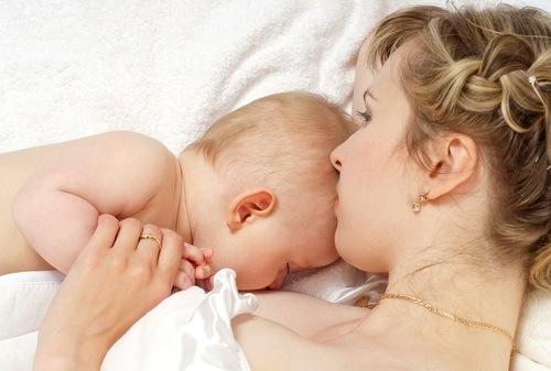 Breastfeeding mother and child