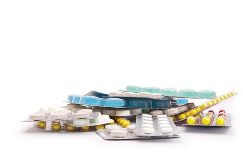 Pill packs in a pile