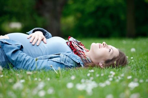 Pregnancy relaxation outdoors