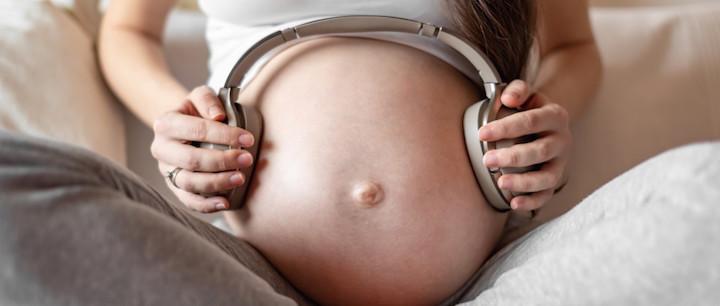Baby Bump Headphones Speaker with Adapter Plays Music to Baby Inside The Womb Pregnancy Headphones for Belly 