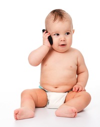 baby on cell phone