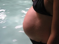 pregnant in swimming pool
