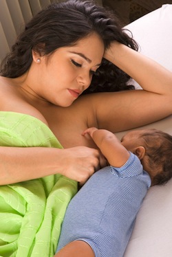 Breastfeeding mother and baby