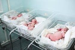 Newborns in nursery