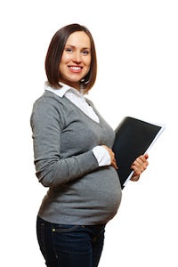 working pregnant woman